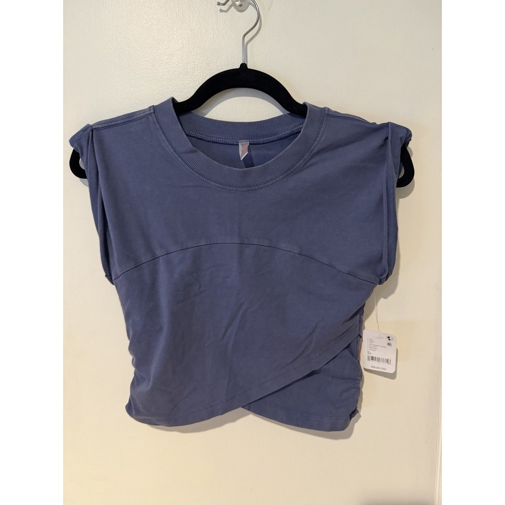 Free People Movement Hot Shot Crossover Top Women's Size XS Blue Indigo Top Only